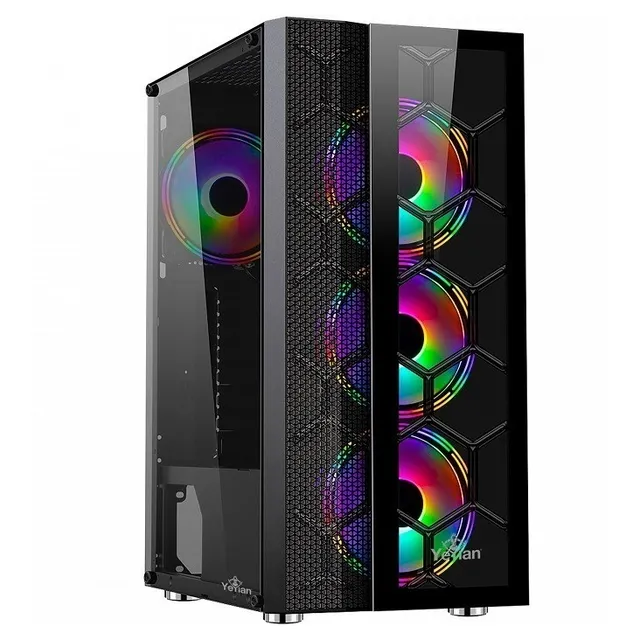 Gabinete Yeyian Rapture 2500 3 Ventiladores Led Argb Vidrio