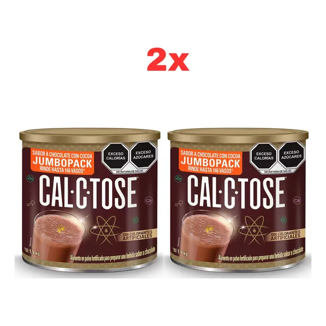 Pack 2 Cal-c-tose Chocolate En Polvo Fortificado 1.9kg C/u