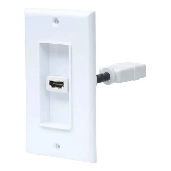 Placa De Pared Hdmi Manhattan 771719 De Un Puerto, Conector Color Blanco