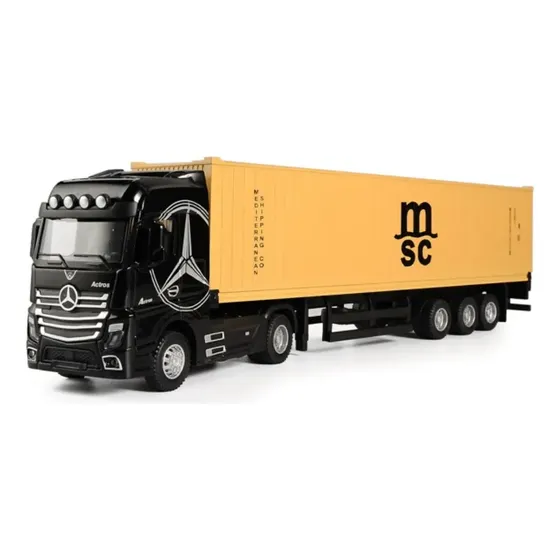 Camion Contenedor A Escala Truck Republic 1:36 negro amarillo