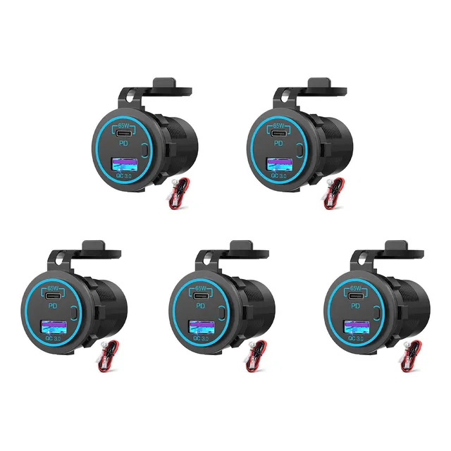5 Enchufes Usb De 65 W, Pd, 12 V, Para Portátil, Usb C, Carg