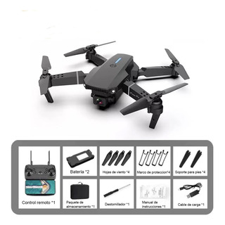 Mini Drone Zhixing Minidrones E88 Con Cámara 4k Negro 2.4ghz 2 Baterías Mini Drone Zhixing Minidrones E88 Con Cámara 4k Negro 2.4ghz 2 Baterías