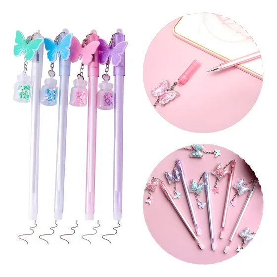 Kit 12 Canetas Cristal Luxo Com Pingente Presente Atacado