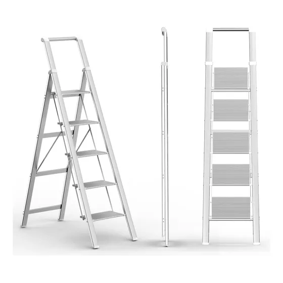 Escalera De 5 Escalones, Taburete Plegable, Escalera Plegabl