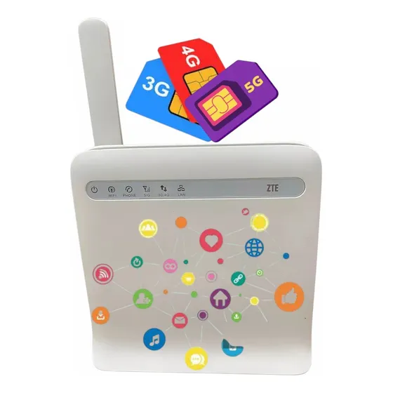 Modem Roteador 3g 4g 5g Para Chip E Rural Wifi Zte Or Branco