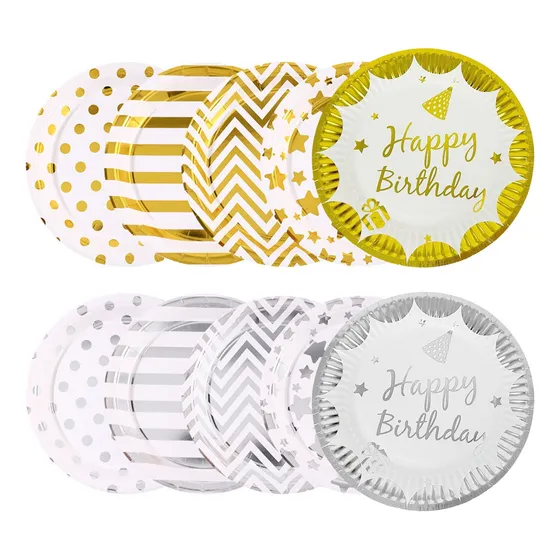 50 Platos De Papel Platos Desechables Vajilla De Fiesta