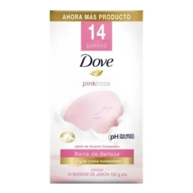 Jabón En Barra Dove Pink 14 Pzas De 135 G C/u