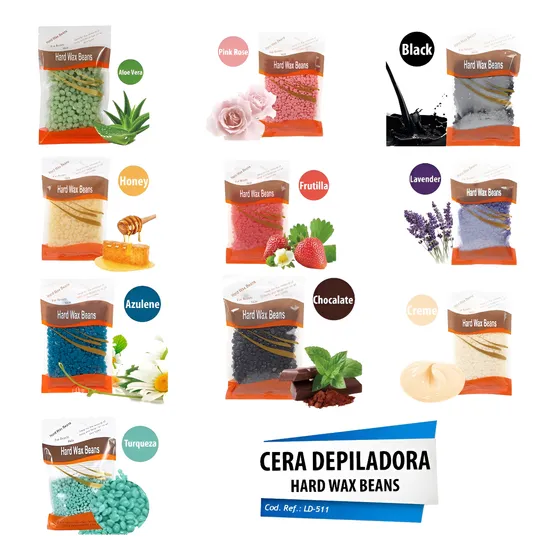 Cera Depilatoria Hard Wax Beans - Color Morado 100g