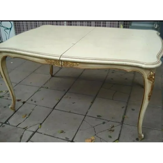 Antigua Mesa De Comedor Luis Xv Patinada De Origen 