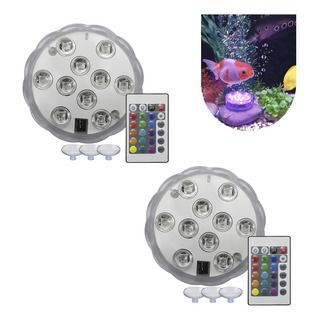 Kit 2 Luz Led Piscina Colorida Controle Remoto Pilha Ventosa Kit 2 Luz Led Piscina Colorida Controle Remoto Pilha Ventosa
