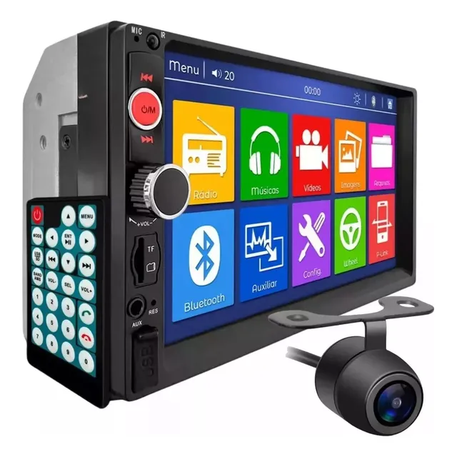 Kit Dvd 2 Din Central Multimídia Mp5 Universal +câmera De Ré