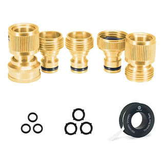5 Pcs Conector 3/4' Rápido De Latón Grifo-manguera Sistema 5 Pcs Conector 3/4' Rápido De Latón Grifo-manguera Sistema