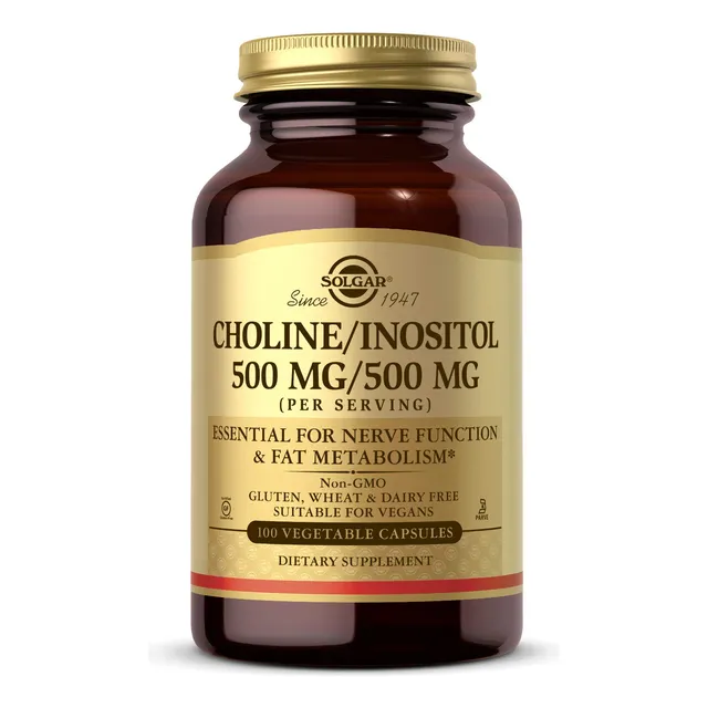 Suplemento Solgar De Colina/inositol 500 Mg/500 Mg 100 Cápsu