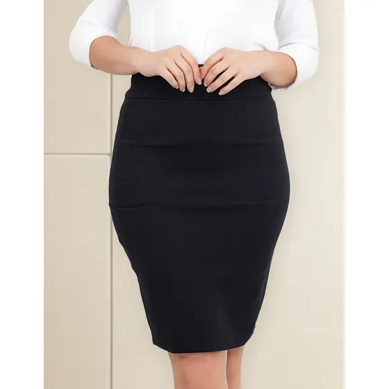 Saia Midi Plus Size Moda Evangélica Bengaline Confortável