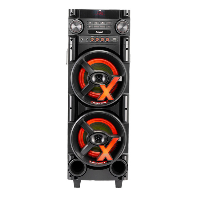 Caixa Amplificada Amvox Aca 1000 Newx 2 Woofers 8 1000w Bluetooth Preta 127/220v Sfm Caixa Amplificada Amvox Aca 1000 Newx 2 Woofers 8 1000w Bluetooth Preta 127/220v Sfm
