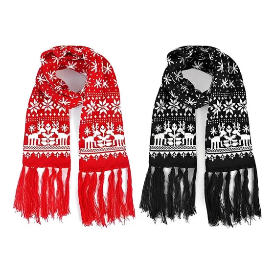 2 Bufanda Alpaca Punto Fair Isle Pareja Alce Regalo Navidad