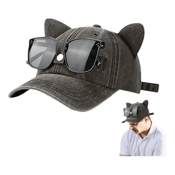 / Sombrero For El Sol Con Oreja De Gato Gorra De Béisbol