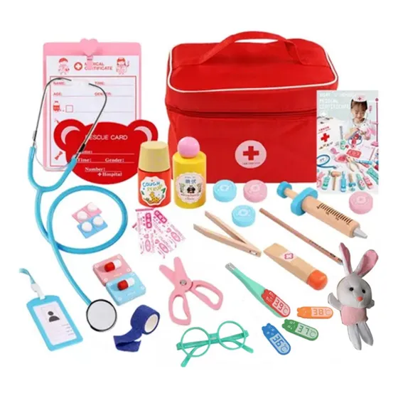 Set Juego De Doctor Juego Madera Niños, Juegos De Roles.