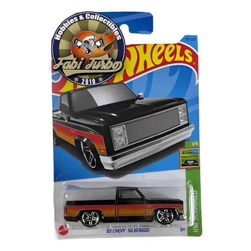 Pick Up, Hot Wheels '83 Chevy Silverado 1/64 Preto | Parcelamento