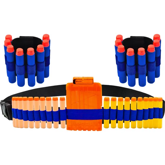 Kit Cinto Tático Infantil + 2 Pulseiras Para Bala Dardo Nerf