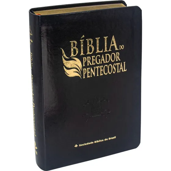 Bíblia Do Pregador Pentecostal Arc | Tamanho Médio | Letra Normal | Índice | Luxo Preta, De Almeida Revista E Corrigida. Editorial Sbb, Capa Mole Em Português