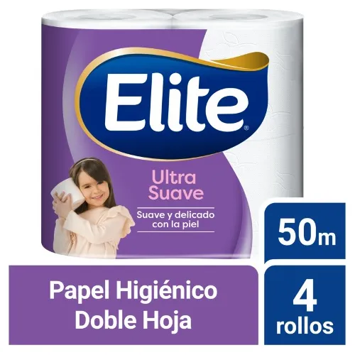 Papel Higiénico Elite Ultra Doble Hoja - 4 Unid. 50 Mts C/u