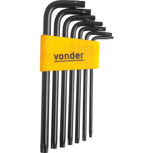 Jogo De Chaves Hexalobular Vonder T10 A T40 Com 7 Peças