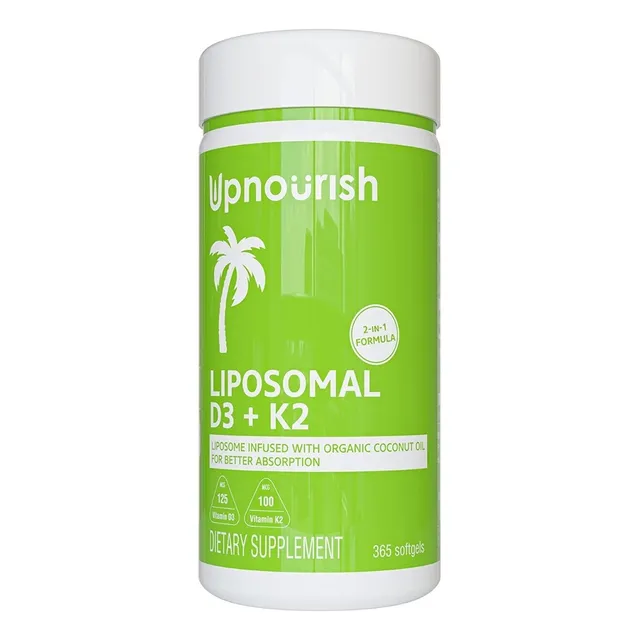 Vitamina D3 + K2 Liposomal Upnourish 365 Capsulas Blandas Sabor Neutro