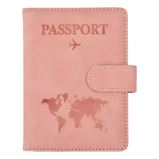 Porta Pasaporte Cuero Vegano Tarjetero Con Proteccion Rfid