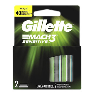 Gillette Mach3 Sensitive 2 Cartuchos De Repuesto Gillette Mach3 Sensitive 2 Cartuchos De Repuesto
