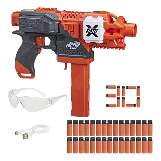 Blaster Nerf Pro Stryfe X Dart Semiautomático Com Dardos Acc
