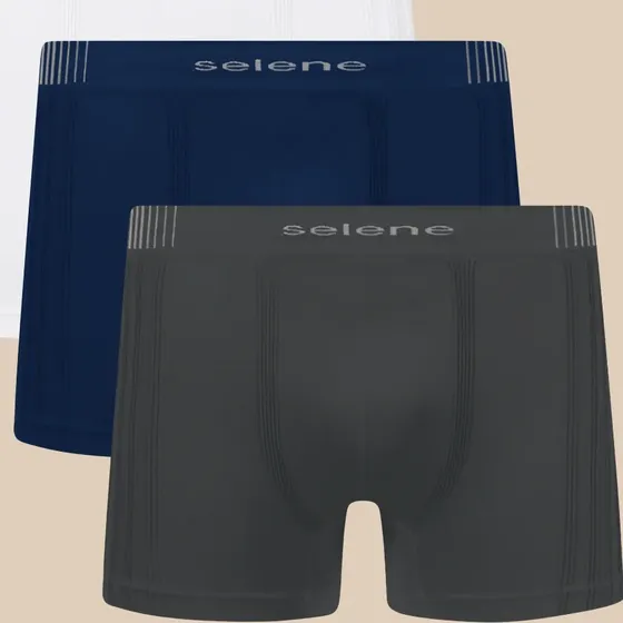 Kit 4 Cuecas Boxer Masculina Selene Sem Costura Poliamida