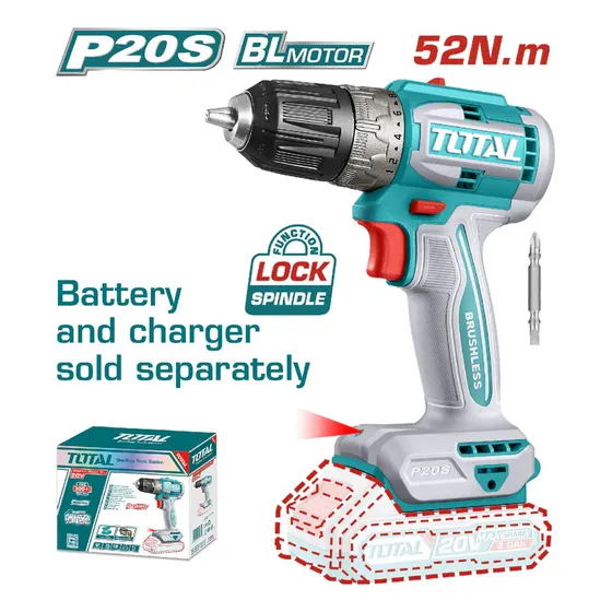 Taladro Inalambrico 3/8in 52 Nm 20v Total Tdli204531
