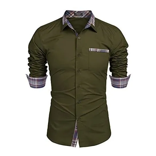 Coofandy Hombre Casual Manga Larga Vestido De Cuello 64yky