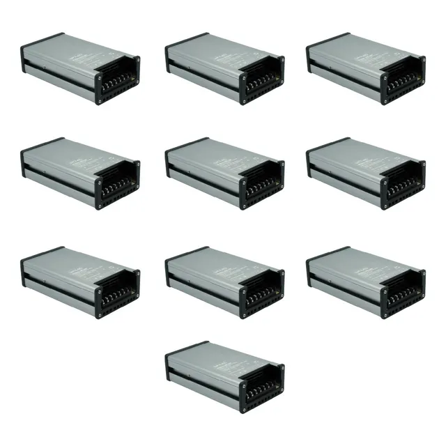 Paq 10pzs Eliminador Voltaje Cd12v 200w Impermeable Wel-007