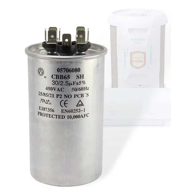 Capacitor 30+2.5uf 450vac Carrier Springer Midea 9.000 Btus
