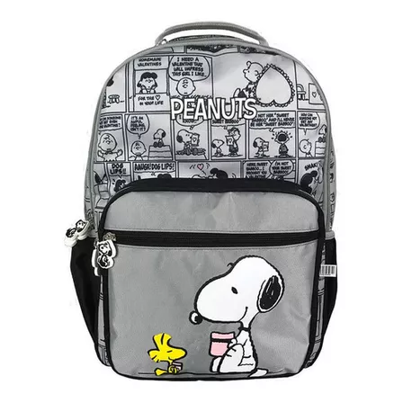 Morral Puff Printing Peanuts Snoopy Comics Gris