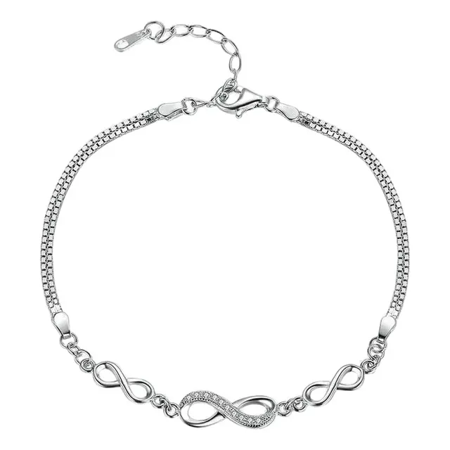 Pulsera Amor Infinito Zircones Para Mujer En Plata 925