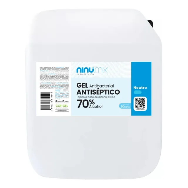 Gel Antibacterial Ninu.mx 70% Alcohol 20 Litros