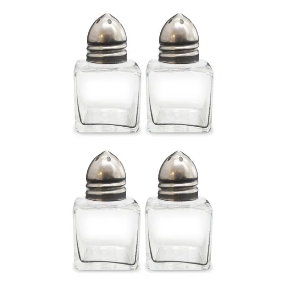 Set X4 Saleros Y Pimenteros Holar Crystal Mini Color Transparente