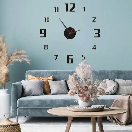 Relógio de Parede Grande de Luxo Preto Decoração Sofisticada para Sua Casa