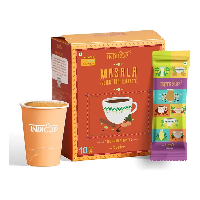 Indicup Masala Chai - Te Instantaneo En Polvo, Infundido Con