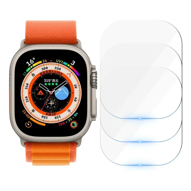 Kit 3x Película De Vidro Para Apple Watch Ultra 49mm Relógio