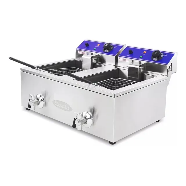 Freidora Electrica Industrial Doble 220/ 6000w 60l Tienda 