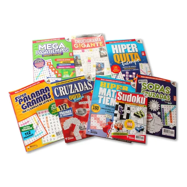 Sopas De Letras + Pasatiempos Variados Pack 8 Revistas