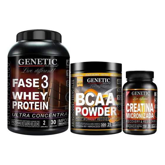 Anabol 3 Whey Proteina Fase 3 + Creatina Bcaa Powder Genetic