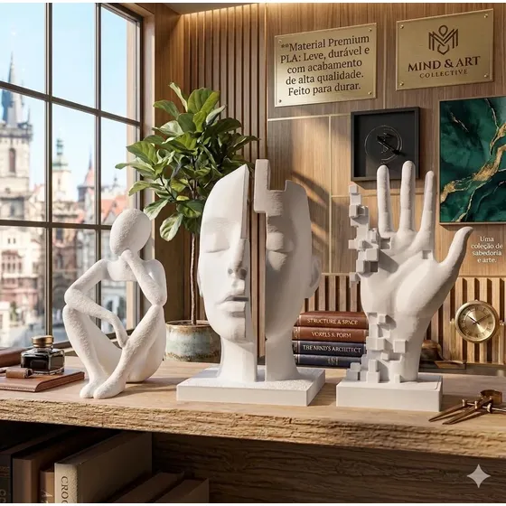 3 Escultura Decoração Enfeite P/ Casa Sala Quarto Escritorio