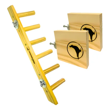 Kit Platafoma Para Passaros E Escada De Madeira  Calopsita Madeira