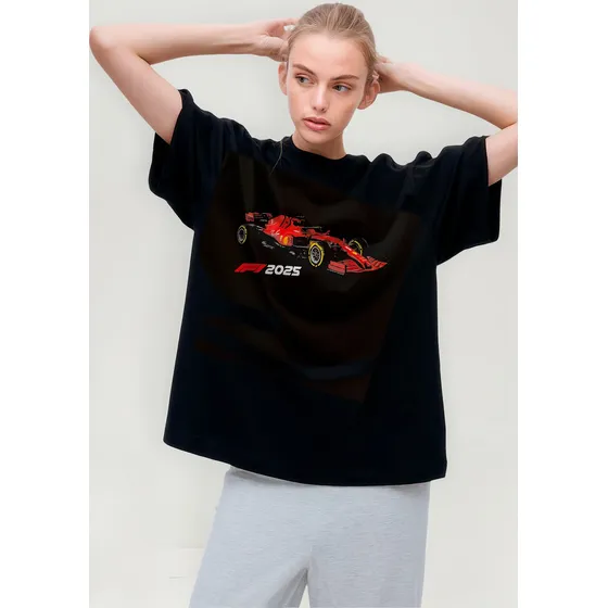 Remera Oversize Formula 1  2025 Algodón Peinado - Redwhite