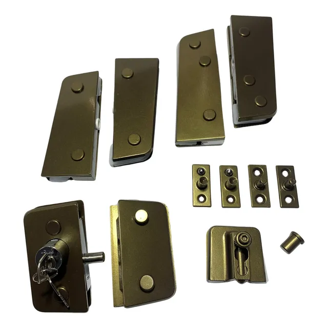 Kit 08 Porta Dupla Pivotante Vidro Temperado Blindex